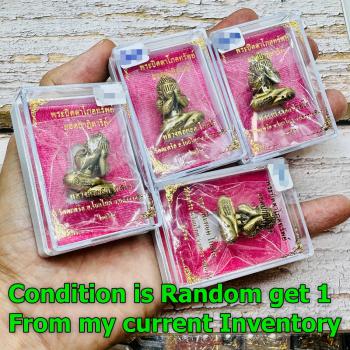Miniature Fortune Luck Rich Pidta Closed Eye Alphabet Yant Yod Thai Amulet 18369