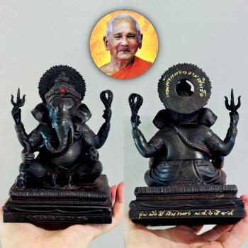 Hindu God Statue Pikanet Ganesha Elephant Success 4Hand Lp Key Thai Amulet 18370