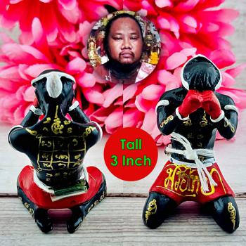 Winner Yant Champion Red Fighter Boxing Hunpayon Waikru Sann Thai Amulet #18384