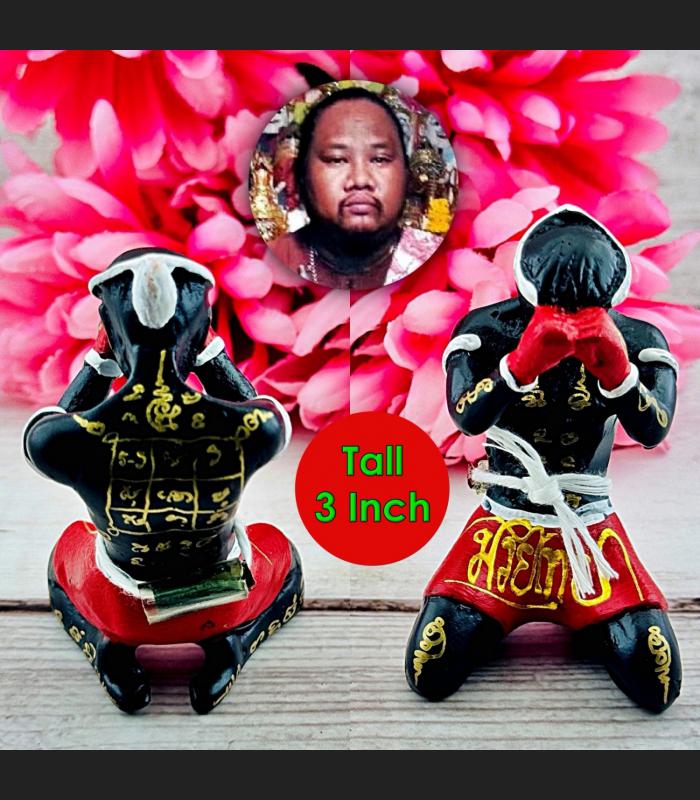 Winner Yant Champion Red Fighter Boxing Hunpayon Waikru Sann Thai Amulet #18384