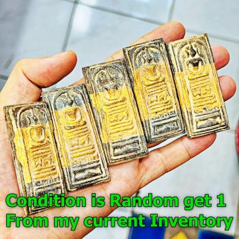 Ancient Silver Case 100y Somdej Toh WatRakang Long Gold 9Row Thai Amulet #18392