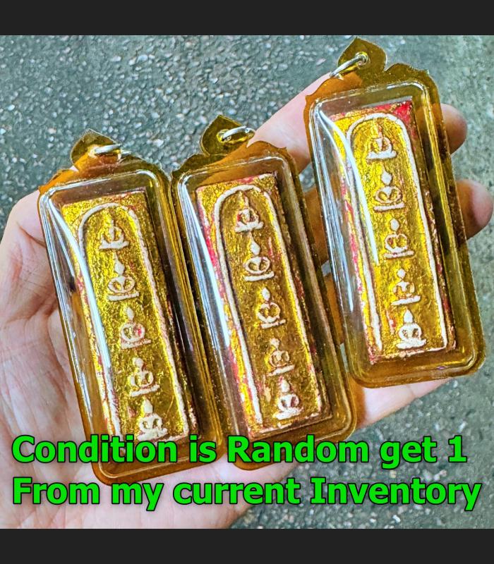 Meditation 5Buddha Magic Yant Barang Long Somdej Toh Watrakang Thai Amulet 18396