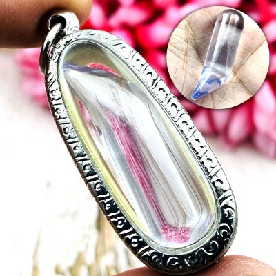 Leklai Naga Eye Crystal Healing Prevent Lp Somporn Fang Limpid Thai Amulet 18402