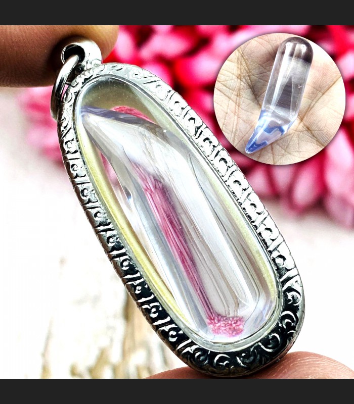 Leklai Naga Eye Crystal Healing Prevent Lp Somporn Fang Limpid Thai Amulet 18402