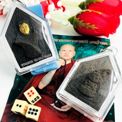 Great Mercy Charming Nanathong Gold Face Khunpaen Be2554 Subin Thai Amulet 18410