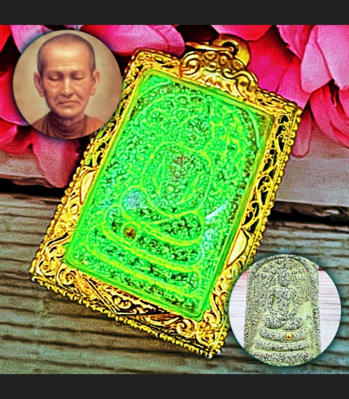 Somdej Gold Leklai Toh WatRakang Glow Lucky Bhodi Protection Thai Amulet #18436
