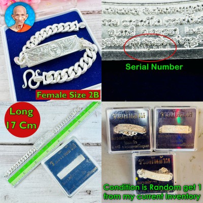 Female 2b Bracelet Money Rich Billion Ruay Panlan Be2555 Clear Thai Amulet 18442