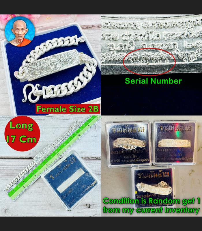 Female 2b Bracelet Money Rich Billion Ruay Panlan Be2555 Clear Thai Amulet 18442