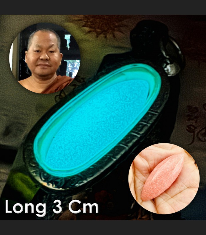 Life Protection Glow Leklai Rugby Pink Immortal Wealth Somporn Thai Amulet 18445