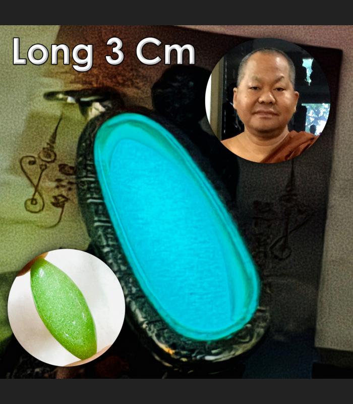 Immortal Shield Protection Glow Leklai Rugby Green Lp Somporn Thai Amulet #18446