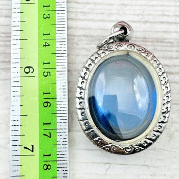 Leklai Toffy Buddha Naga Eye Healing Stone Crystal Blue Lucky Thai Amulet #18456