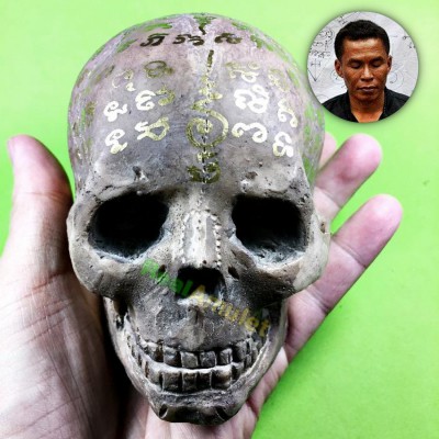 Yant Panneng Skeleton Skull Whisper Goddess Tell Fortune Tawee Thai Amulet 18463