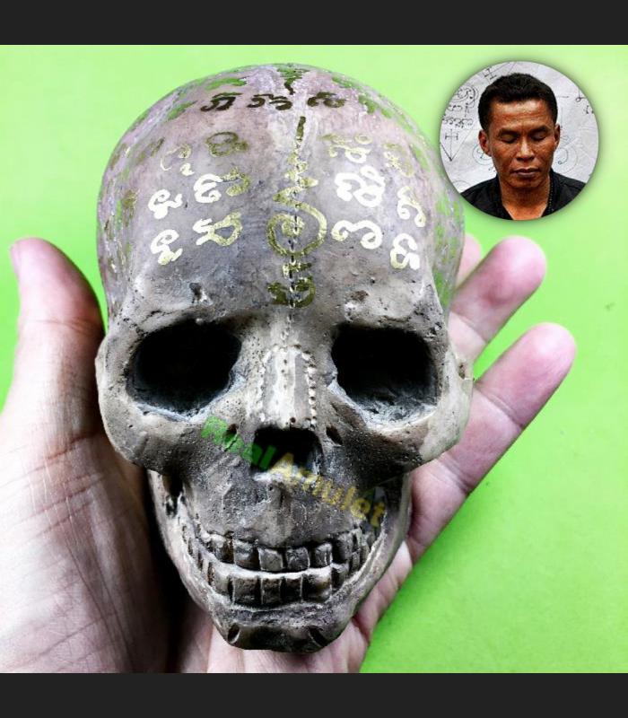 Yant Panneng Skeleton Skull Whisper Goddess Tell Fortune Tawee Thai Amulet 18463