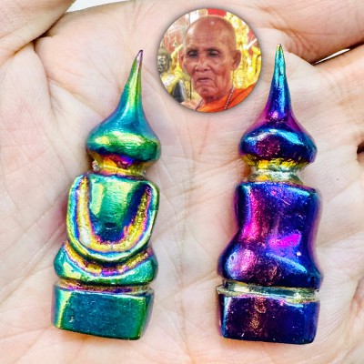 Leklai Rainbow Tewada Angel Buddha Lucky Protection Immortal Thai Amulet #18477