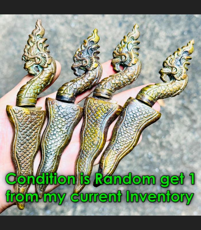 Antique Khmer Deity Weapon Dagger Sword Dragon Naga Warrior Protection #18485