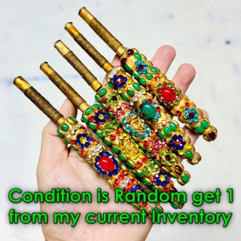 Meedmor Shield Hunt Ghost Leklai Naga Eye Jade Toh Watrakang Thai Amulet #18486