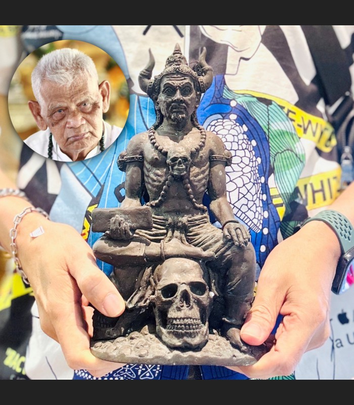 King Of Hell Ghost Protection Well Life Healthy Payayom Statue Thai Amulet 18498