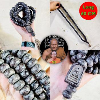 Old Bead Necklace Somdej Protection Jindamani Mala Watbangpha Thai Amulet #18501