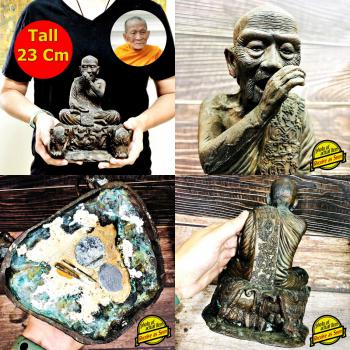 Large 23Cm Bronze Statue Kalong Be2552 Boar Pig Change Fortune Thai Amulet 18507