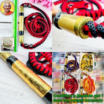 Holy Belt Bullet Takrut Great Protection Lucky Rich Key Be2554 Thai Amulet 18514