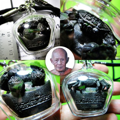 Metal Sacred Crab Catch Money Fast Rich Luck Wealth Mug Be2550 Thai Amulet 18519