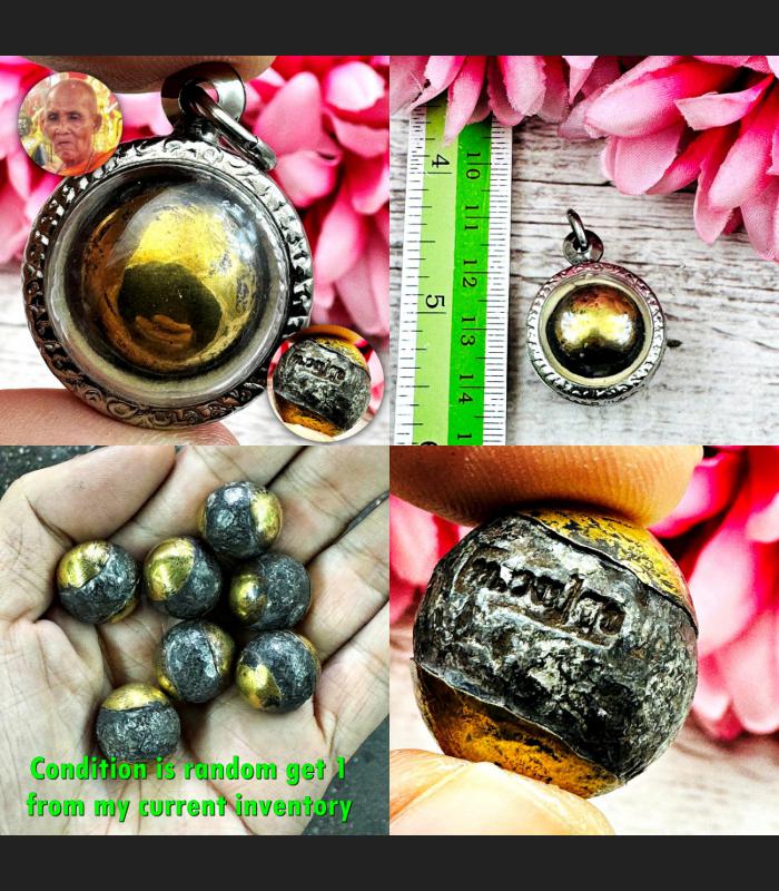 Leklai Ball Great Shield Invincible Protection Huan Suk Sook Thai Amulet #18534