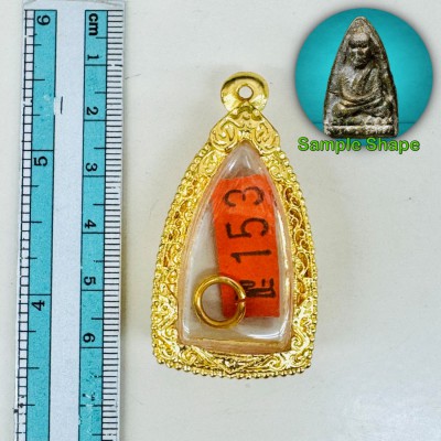 Blank Empty Frame Case Gold Micron 24k Miniature Tuad Iron PraKring Amulet 18546