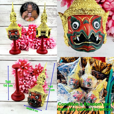 Khon Mask Garuda Command Eagle Krut Protection Pern WatBangPha Thai Amulet 18552