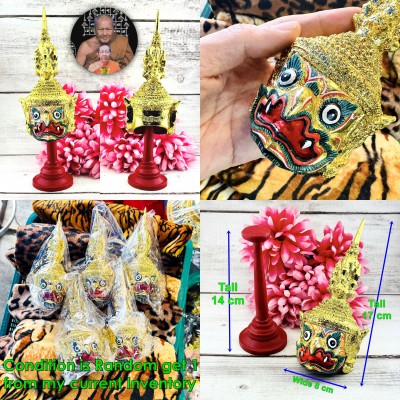 Khon Mask Garuda Eagle Krut Become Leader boss Pern WatBangPha Thai Amulet 18553