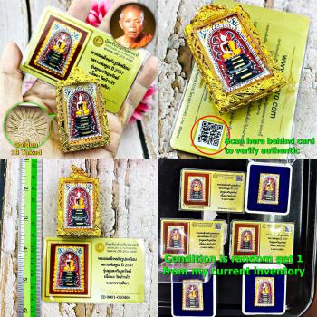 Certificate Somdej Lp Koon Watbanri Be2537 Rich Golden 19Takud Thai Amulet 18563 +CARD OF AUTHENTIC