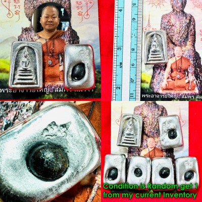 Small Somdej Leklai Silver Ngern White Kotipe Immortal Somporn Thai Amulet 18570