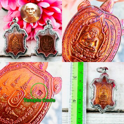 Turtle Sankajai JaoSua Millionaire Buddha Liew Be2538 Copper Thai Amulet #18583