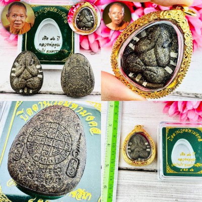 Closed Eye Pidta Silver 9 Takrut Koon Banrai Rich Money Wealth Thai Amulet 18584