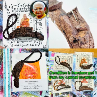 Wooden Paladkik Money Love Lust Orgasm Crocodile Hong Be2546 Thai Amulet 18593