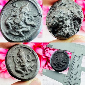 Leklai Rock Cave Wall Successful Stone Elephant Pikanet 4 Hand Thai Amulet 18601