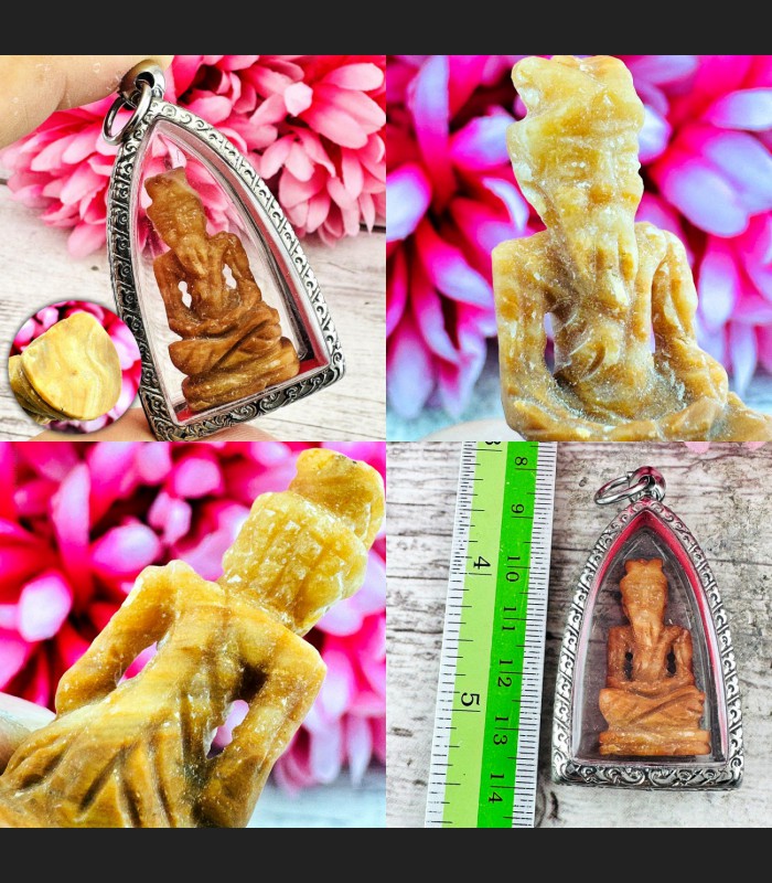 Buddha Relic Healing Stone Lersri HinPhaThad SamRoiYod Leklai Thai Amulet 18616