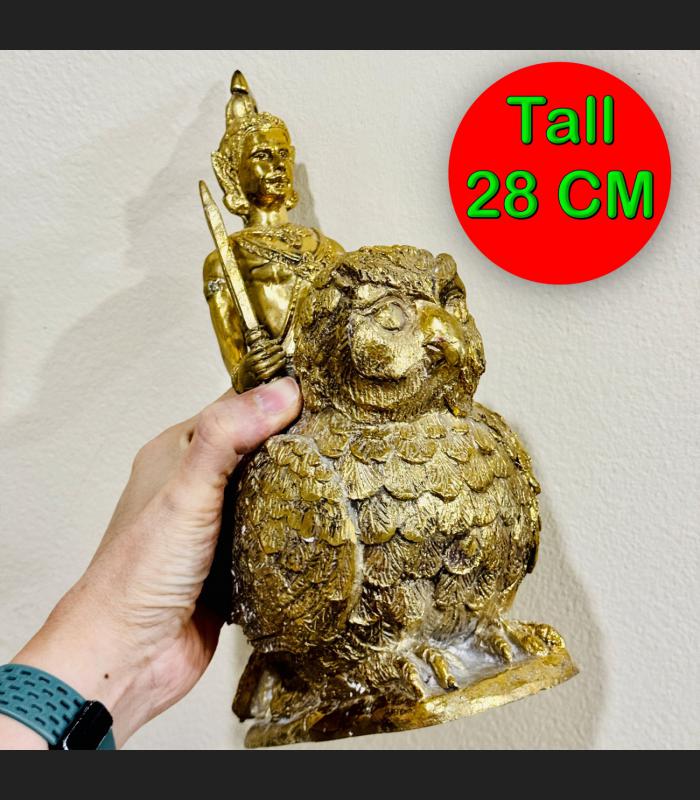 Brass Statue Narai Ride Owl Protection Phra kan Army Death God Thai Amulet 18633 Brass Statue Narai Ride Owl Protection Phra kan Army Death God Thai Amulet 18633