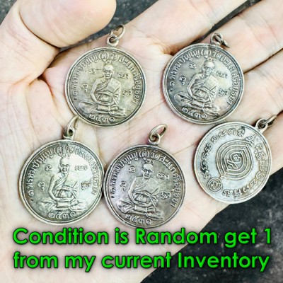 Vintage Pendant White Silver Sedti Doo Watsakae Millionaire Thai Amulet #18643