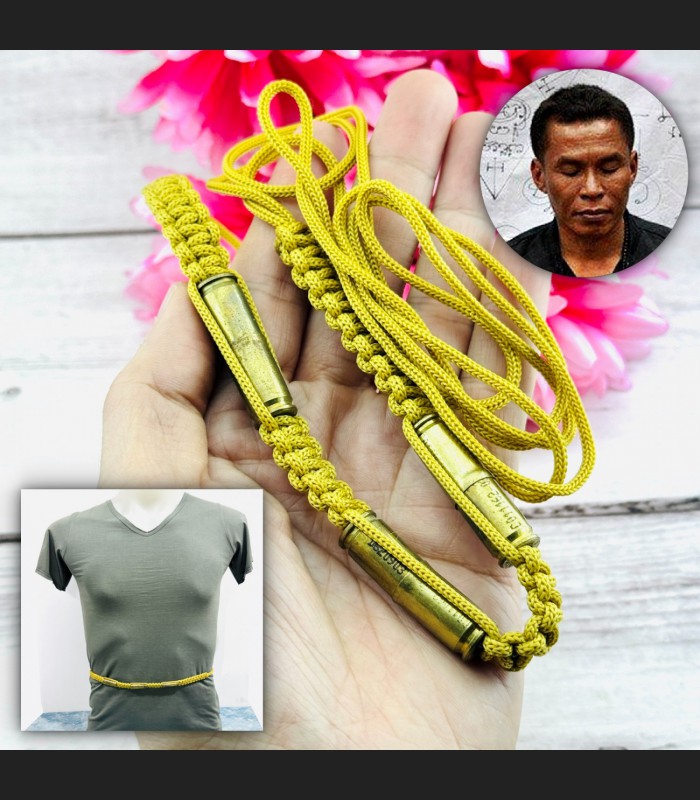 Waist Belt Takrut Shield Protection 6 Bullet Guardian Tawee Thai Amulet #18644 Waist Belt Takrut Shield Protection 6 Bullet Guardian Tawee Thai Amulet #18644