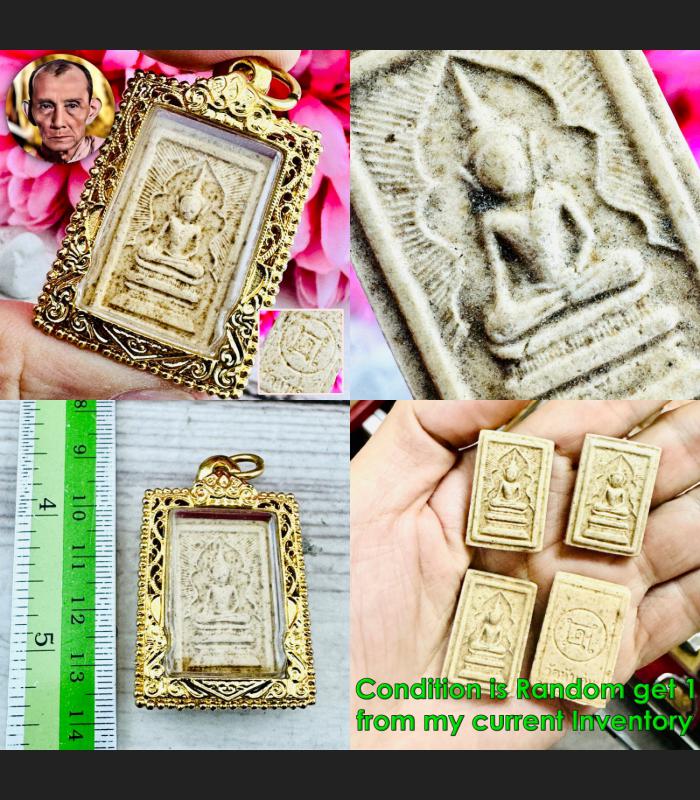 Somdej Wekman Buddha Change Fortune Yant LP Kuay Yellow Be2513 Thai Amulet 18645
