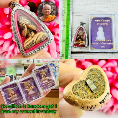 Miniature Fortune Luck Rich Pidta Closed Eye Alphabet Yant Yod Thai Amulet 18650