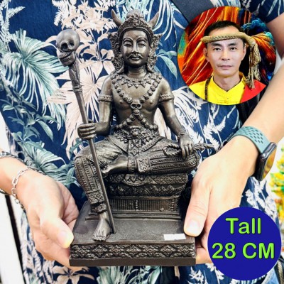 PaYaYom King Of Hell Statue Protection No Evil Kill Ghost Keaw Thai Amulet 18651