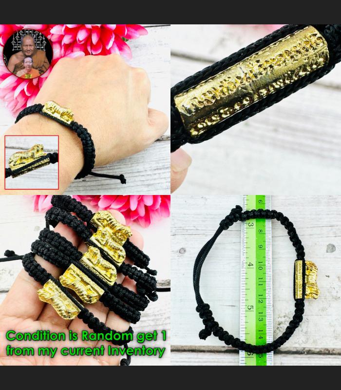 Bracelet Magic Lucky Protect Business Wealth Pern Takrut Tiger Thai Amulet 18652