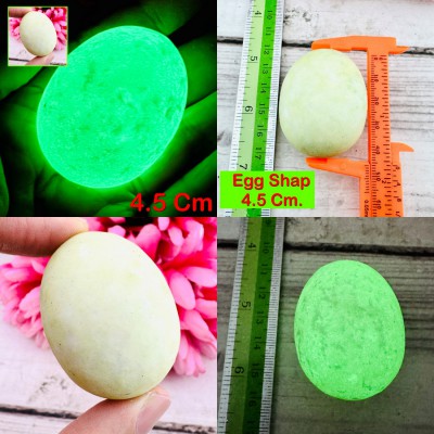 Leklai Healing Egg Shape Protection Rock Glow In Dark Somporn Thai Amulet #18654