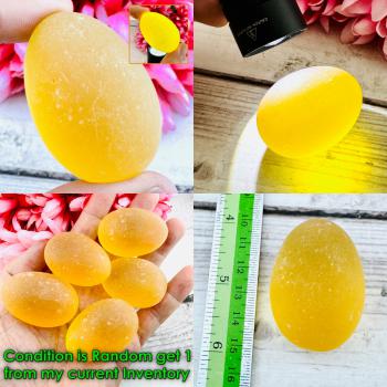 Mystical Mae Khong River Rock Gem Stone Leklai Naga Egg Yellow Thai Amulet 18655