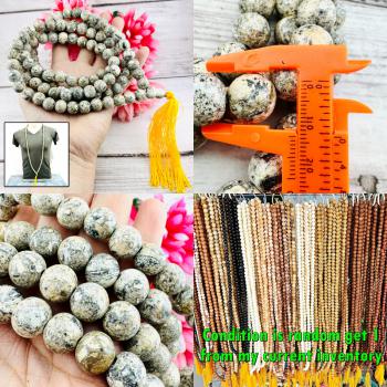 Necklace Buddha Relic Gray Dot Mala Stone Samroiyod HinPhraTad Thai Amulet 18656