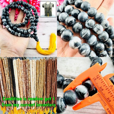 Necklace Buddha Relic Black Mala Stone Samroiyod HinPhraTad Thai Amulet 18657