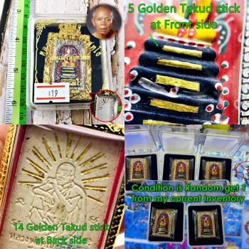 Somdej Golden 19Takrut Rich Magic Be2537 Koon WatBanrai Wealth Thai Amulet 18666