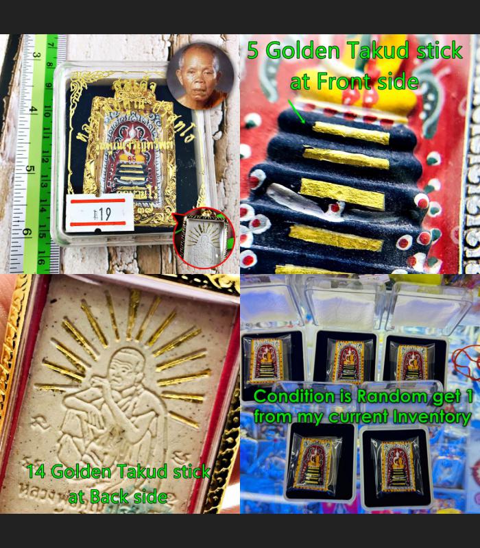Somdej Golden 19Takrut Rich Magic Be2537 Koon WatBanrai Wealth Thai Amulet 18666