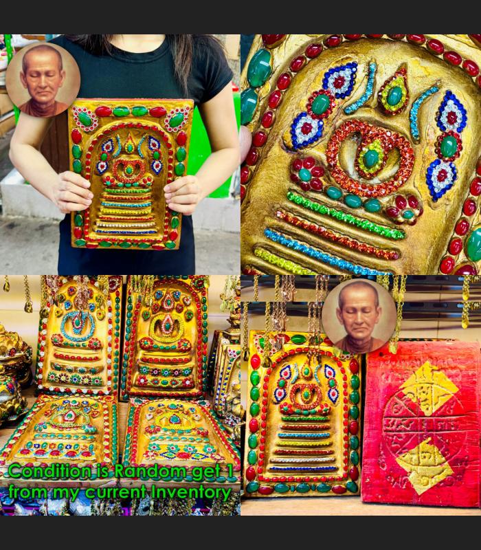 Jumbo Wall Somdej 7Row Toh Watrakang Immortal Jade Gems Leklai Thai Amulet 18676 Jumbo Wall Somdej 7Row Toh Watrakang Immortal Jade Gems Leklai Thai Amulet 18676